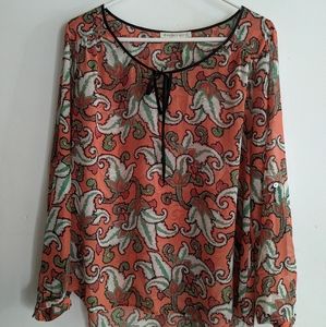 Sheer floral motif blouse